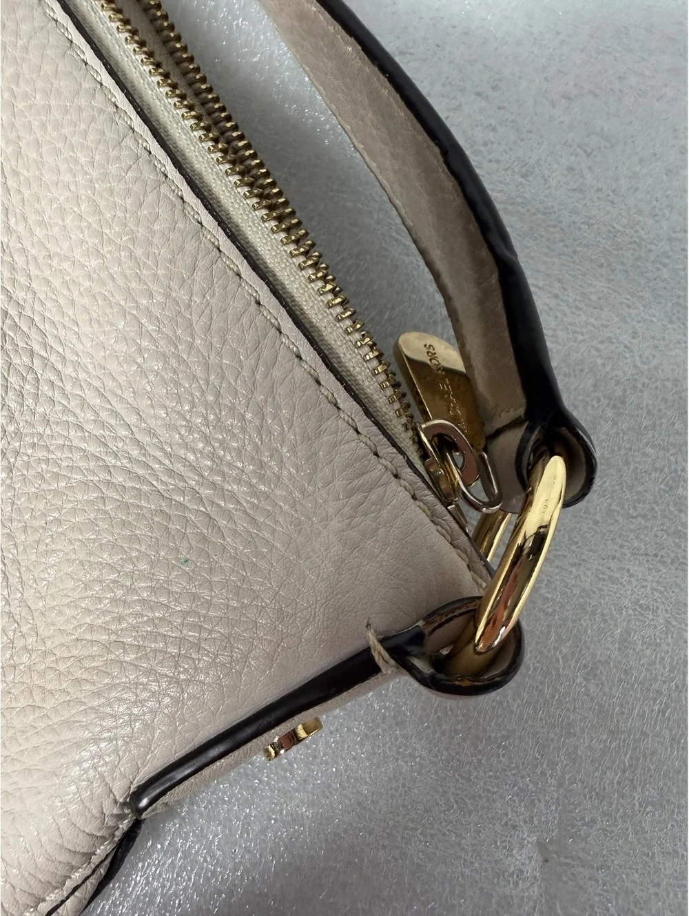 Michael Kors Ivory Pebbled Leather Large Hobo Shoulder Bag